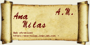 Ana Milaš vizit kartica